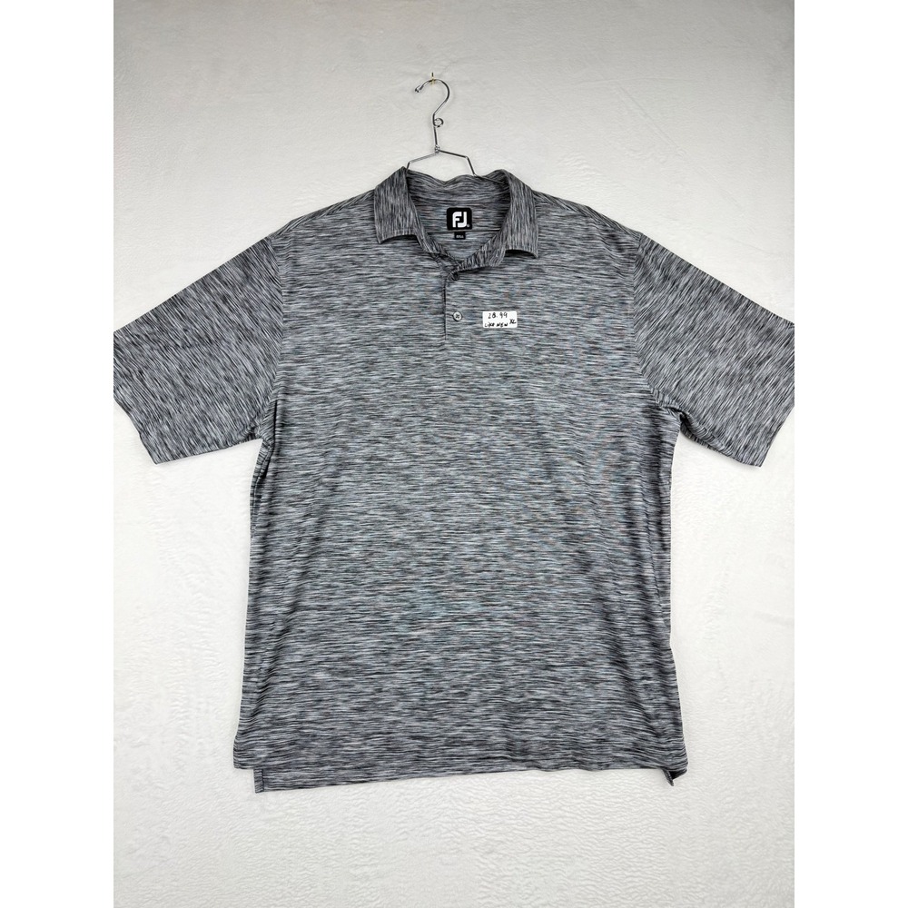 FootJoy Mens XL Grey Space Performance Golf Polo Shirt Santaluz Logo Short Slv